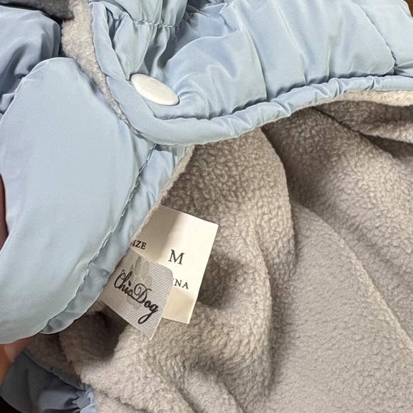 Chic Light Blue Quilted Pet Jacket Medium But Fits Like a Small - Picture 5 of 5